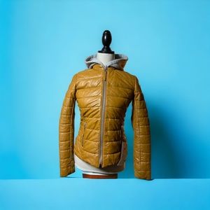 Mauritius Honeycomb Leather Hooded Puffer Jacket 3M Thinsulate /Backpack